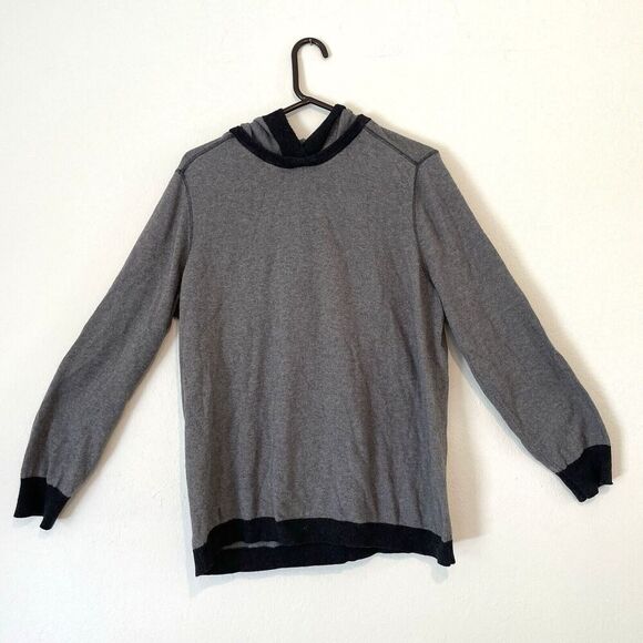 Carbon 2 Cobalt Mens Sweater L Gray Black Hoodie Carbon2Cobalt Cashmere Blend - Picture 1 of 8